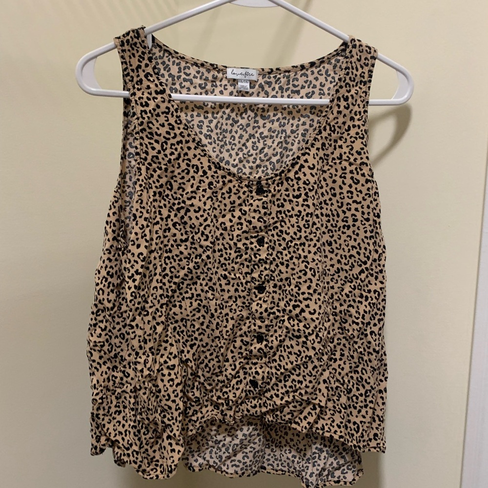love, Fire Leopard Print Sleeveless Top